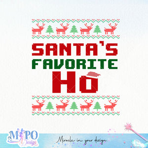 Santa's favorite Ho sublimation design, png for sublimation, Christmas PNG,  Christmas SVG