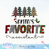 Santa's favorite assistant sublimation design, png for sublimation, Christmas PNG, Leopard Christmas PNG