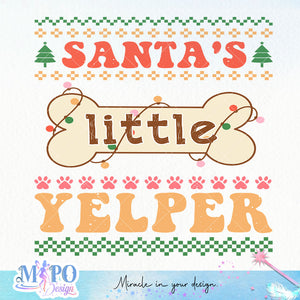 Santa's little yelper design, png for sublimation, Christmas PNG,  Christmas SVG