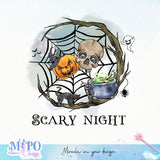 Scary night sublimation design, png for sublimation, Retro Halloween design, Halloween styles