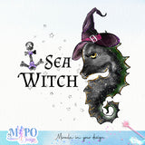 Sea Witch sublimation design, png for sublimation, Halloween characters sublimation, Mermaid design