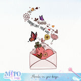 Sending love your way Sublimation design, png for sublimation, Envelope PNG, Hobbies PNG