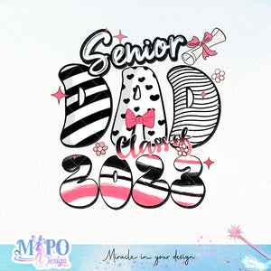 Senior mom 2023 sublimation design, png for sublimation, Retro School design, Senior PNG, Graduation day PNG