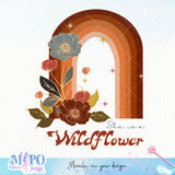 She is a wildflower sublimation design, png for sublimation, retro sublimation, inspiring png