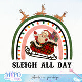 Sleigh All Day sublimation design, png for sublimation, Christmas Vintage PNG, Santa PNG