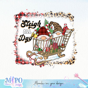 Sleigh all day sublimation design, png for sublimation, Christmas PNG, Leopard Christmas PNG