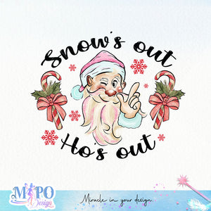 Snow's out, Ho's out sublimation design, png for sublimation, Christmas PNG, Retro pink christmas PNG