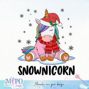 Snownicorn sublimation design, png for sublimation, Christmas PNG, Christmas vibes PNG