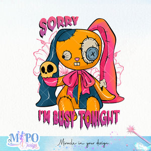 Sorry I'm busy tonight sublimation design, png for sublimation, Halloween png, Voodoo dolls png png