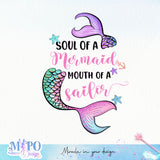 Soul of a mermaid mouth of a sailor sublimation design, png for sublimation, Mermaid design
