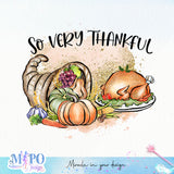 So very thankful sublimation design, png for sublimation, Holidays design, Thanksgiving sublimation