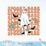 Spooky babe sublimation design, png for sublimation, Boo halloween design, Halloween styles, Retro halloween design