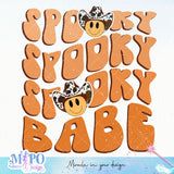 Spooky babe sublimation design, png for sublimation, Western Halloween design, Halloween styles png