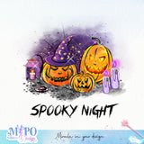 Spooky night sublimation design, png for sublimation, Halloween characters sublimation, Jack o' Lanterns design
