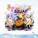 Spooky squad sublimation design, png for sublimation, halloween png, Holiday vibes sublimation