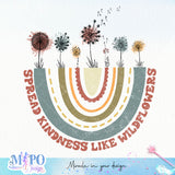 Spread kindness like wildflowers sublimation design, png for sublimation, retro be kind sublimation, motivation png