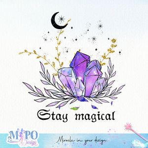 Stay magical sublimation design, png for sublimation, Witch PNG, Halloween characters PNG