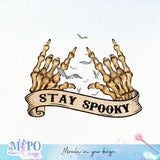 Stay spooky sublimation design, png for sublimation, Halloween characters sublimation, Skeleton design