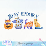 Stay spooky sublimation design, png for sublimation, Halloween characters, Witch cat, Spooky design