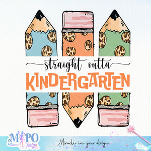 Straight outta kindergarten sublimation design, png for sublimation, Retro School design, School life PNG