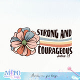 Strong And Courageous Joshua 1 9 sublimation design, png for sublimation, Jesus sublimation, Christian png