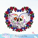 Sugar Skull Lovers sublimation design, png for sublimation, Day of the dead vibes png, halloween events png