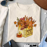 Memory is an autumn leaf Sublimation design, png for sublimation, Autumn PNG, Positive vibe PNG, Autumn vibe PNG