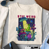 Stay weird sublimation design, png for sublimation, Aliens PNG, Outer space PNG