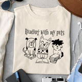 Reading with my pets SVG design, png for sublimation, Mother SVG, Mother's quotes SVG