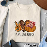 Peace love pumpkin Sublimation design, png for sublimation, Autumn PNG, Positive vibe PNG, Autumn vibe PNG