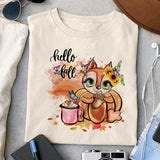 Hello Fall sublimation design, png for sublimation, Autumn PNG, Positive vibe PNG, Autumn vibe PNG