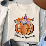 Believe in unicorns sublimation design, png for sublimation, Autumn PNG, Positive vibe PNG, Autumn vibe PNG