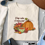 Keep calm and enjoy fall Sublimation design, png for sublimation, Autumn PNG, Positive vibe PNG, Autumn vibe PNG