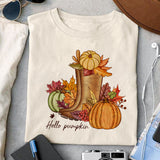 Hello pumpkin Sublimation design, png for sublimation, Autumn PNG, Positive vibe PNG, Autumn vibe PNG