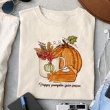 Happy pumpkin spice season Sublimation design, png for sublimation, Autumn PNG, Positive vibe PNG, Autumn vibe PNG