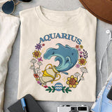 Aquarius sublimation design, png for sublimation, Zodiac PNG, Birthday PNG