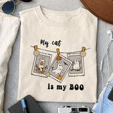 My cat is my boo sublimation design, png for sublimation, Boo halloween design, Halloween styles, Retro halloween design