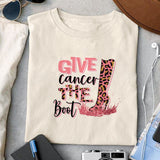 Give cancer the boot sublimation