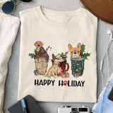 Happy holiday sublimation design, png for sublimation, Christmas PNG,  Christmas Animals PNG