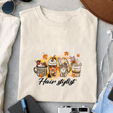 Hair stylist sublimation design, png for sublimation, Autumn PNG, Autumn Coffee PNG