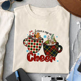 Have a cup of cheer sublimation design, png for sublimation, Christmas PNG, Christmas Coffee PNG