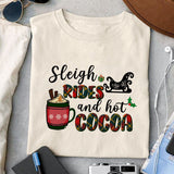 Sleigh rides and hot cocoa sublimation design, png for sublimation, Christmas PNG, Christmas Coffee PNG