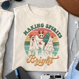 Making spirits bright sublimation design, png for sublimation, Christmas PNG, Retro Christmas PNG