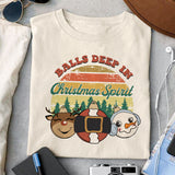 Balls deep in christmas spirit sublimation design, png for sublimation, Christmas PNG, Retro Christmas PNG