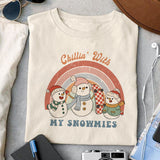 Chillin' With My Snowmies sublimation design, png for sublimation, Christmas PNG, Retro Christmas PNG