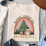 Rockin' around the christmas tree sublimation design, png for sublimation, Christmas PNG, Retro Christmas PNG