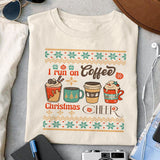 I run on coffee christmas cheer sublimation design, png for sublimation, Christmas PNG,  Christmas SVG