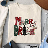 Merry and bright sublimation design, png for sublimation, Christmas PNG, Christmas vibes PNG