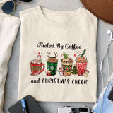 Fueled By Coffee And Christmas Cheer sublimation design, png for sublimation, Christmas PNG, Christmas vibes PNG