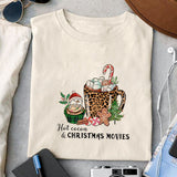 Hot cocoa and christmas movies sublimation design, png for sublimation, Christmas PNG, Christmas vibes PNG